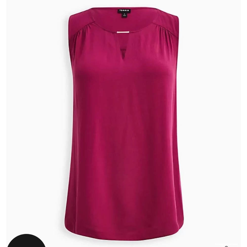NWT Torrid RAYON CREPE METAL KEYHOLE TANK - boysenberry pink - size 2